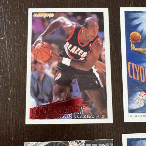 Clyde Drexler 12 Card Lot Trail Blazers Hornets NBA Basketball 2x HOF Dream Team - Picture 9 of 12